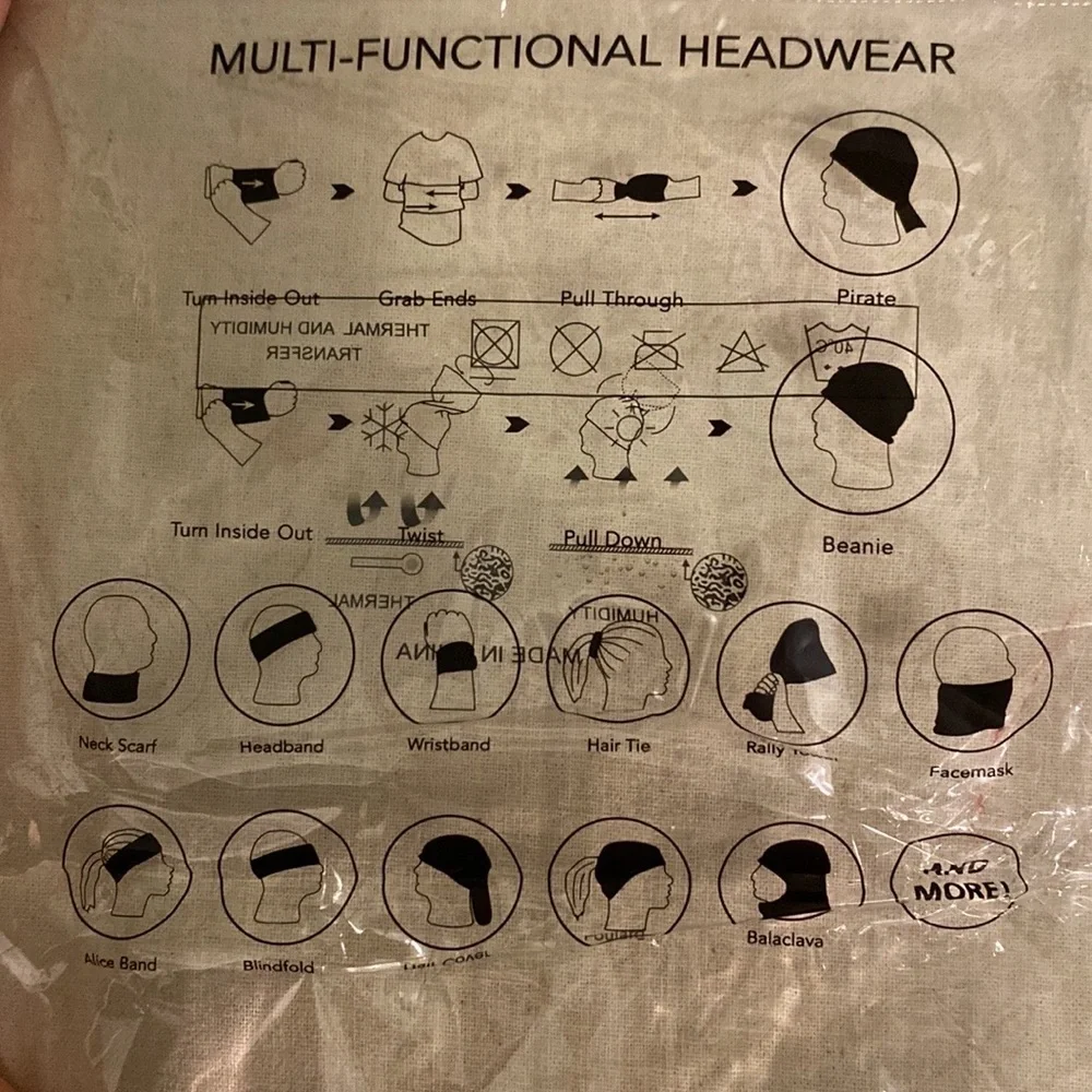 5/$25 Kids, unisex, multifunctional headwear/facemask/gaitor